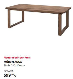 ikea esstisch moerbylanga günstig im Angebot