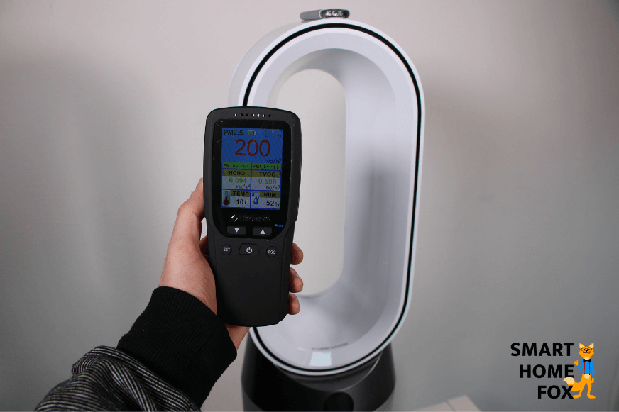 Valeur mesurée au début du test de purification de l'air.